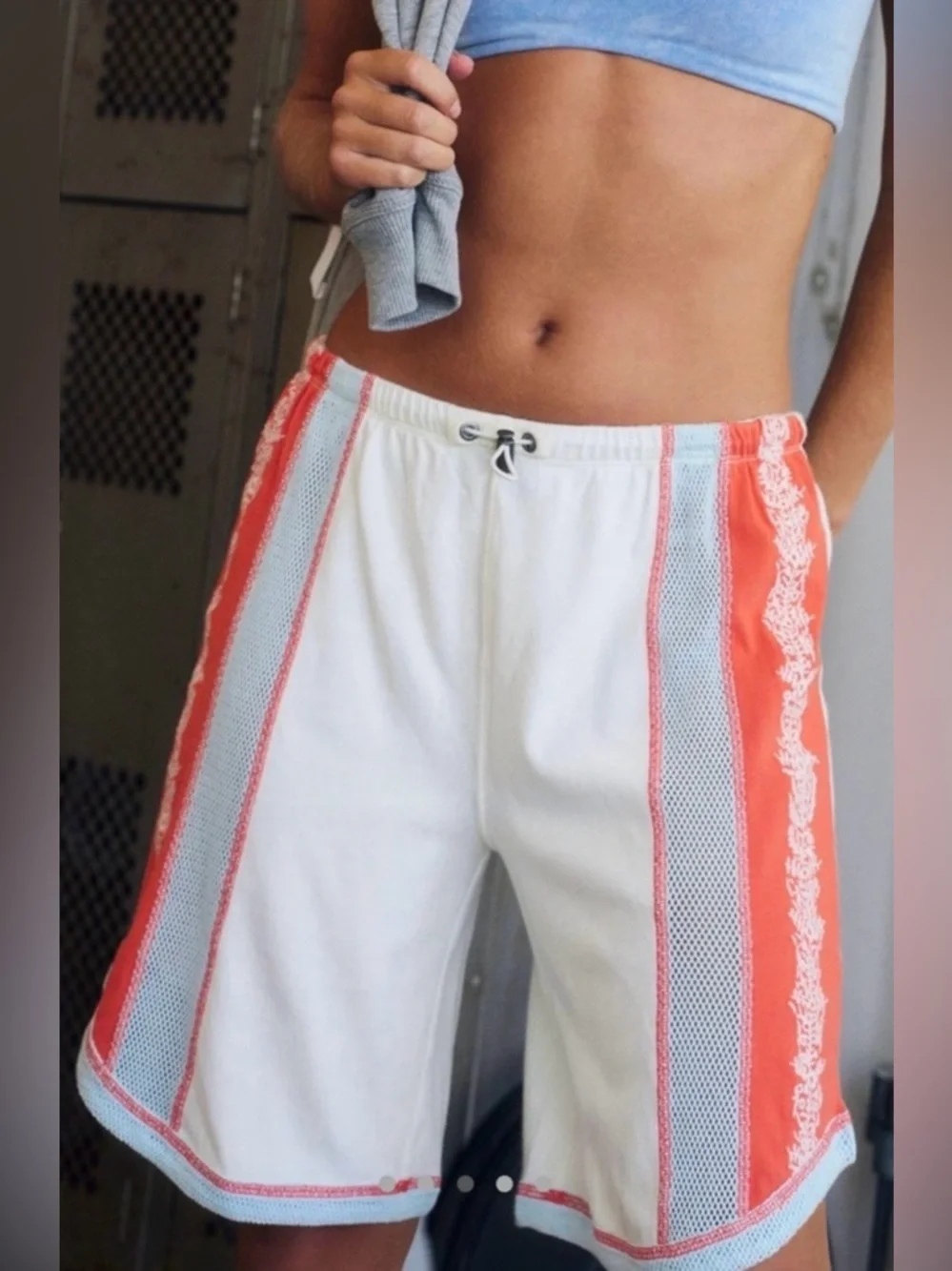 NWT Free People Movement S Way to Go Shorts in Flower Embroidered Coral 🪸 Combo - Picture 1 of 5